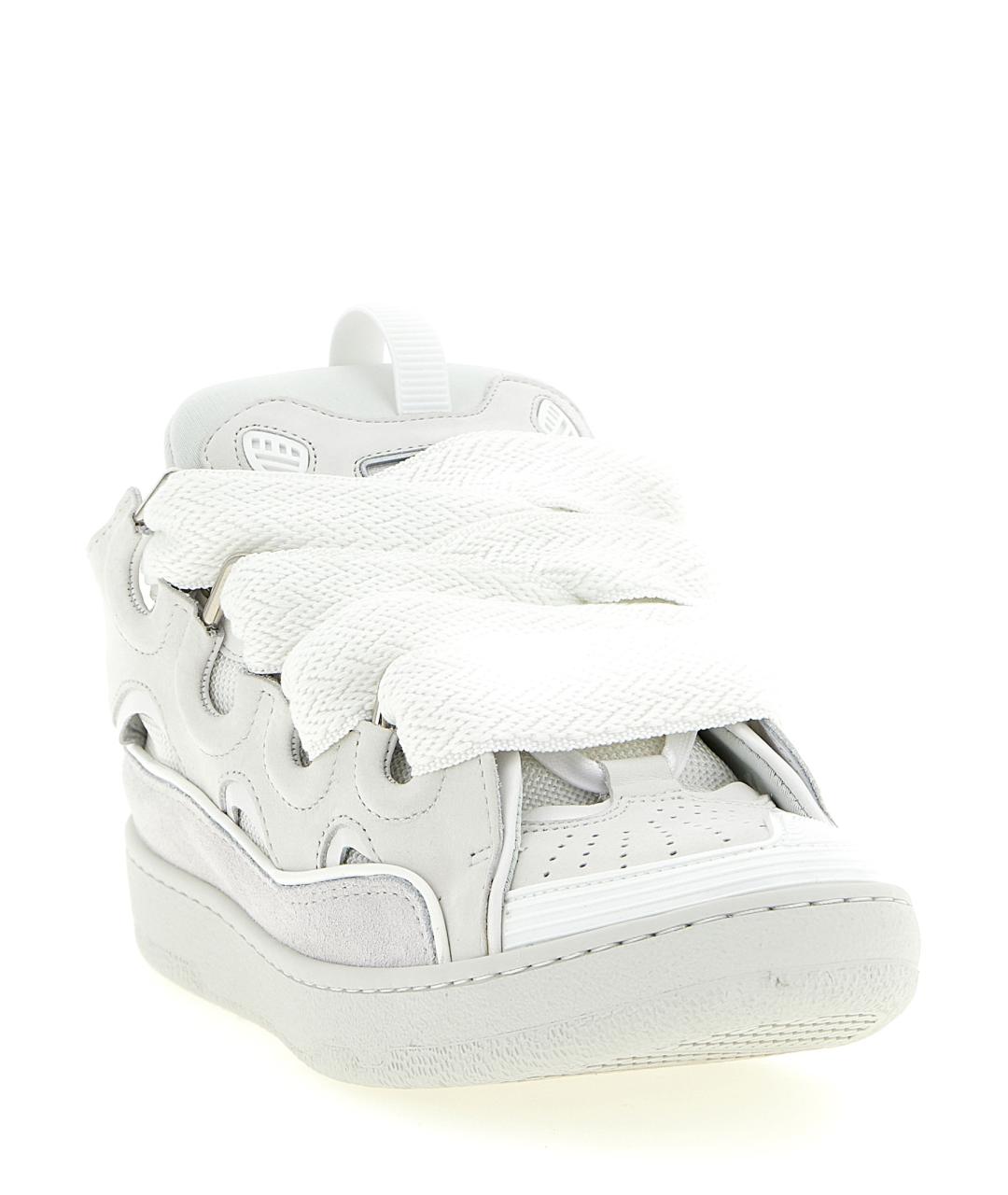 LANVIN Белые кожаные низкие кроссовки / кеды, фото 2