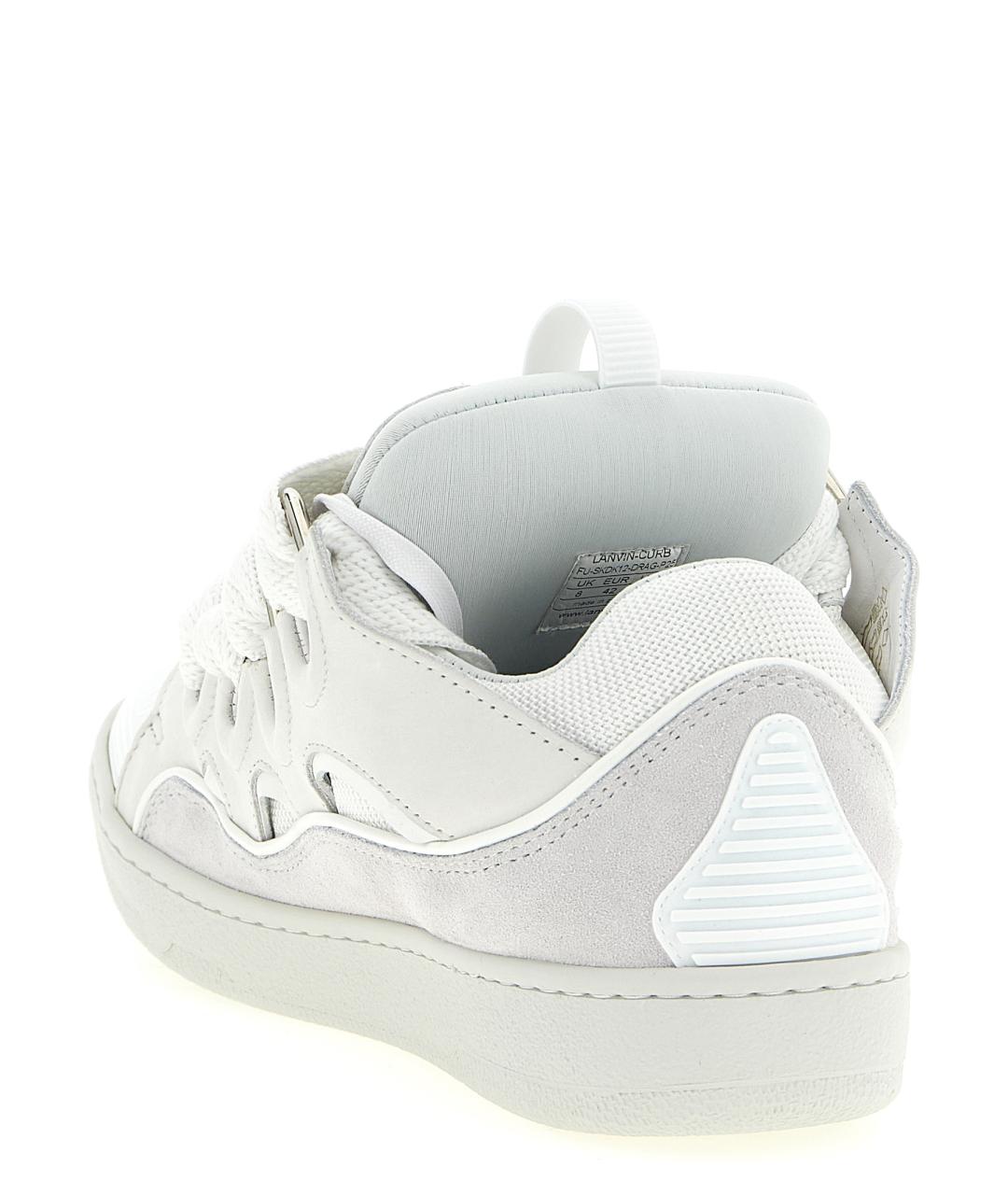 LANVIN Белые кожаные низкие кроссовки / кеды, фото 3