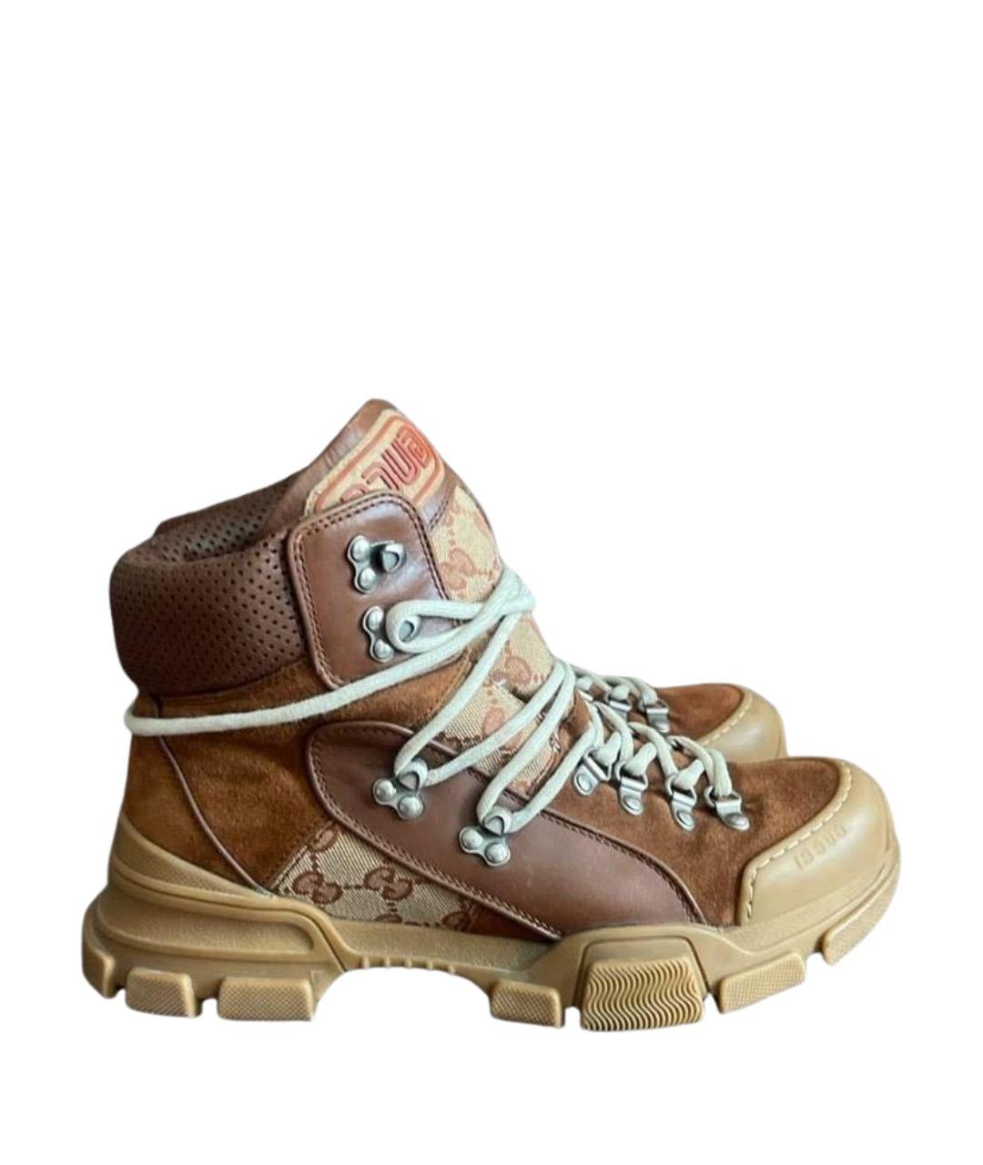 GUCCI Коричневые замшевые ботинки, фото 1