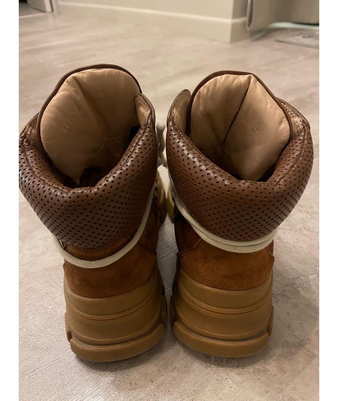 GUCCI Коричневые замшевые ботинки, фото 5