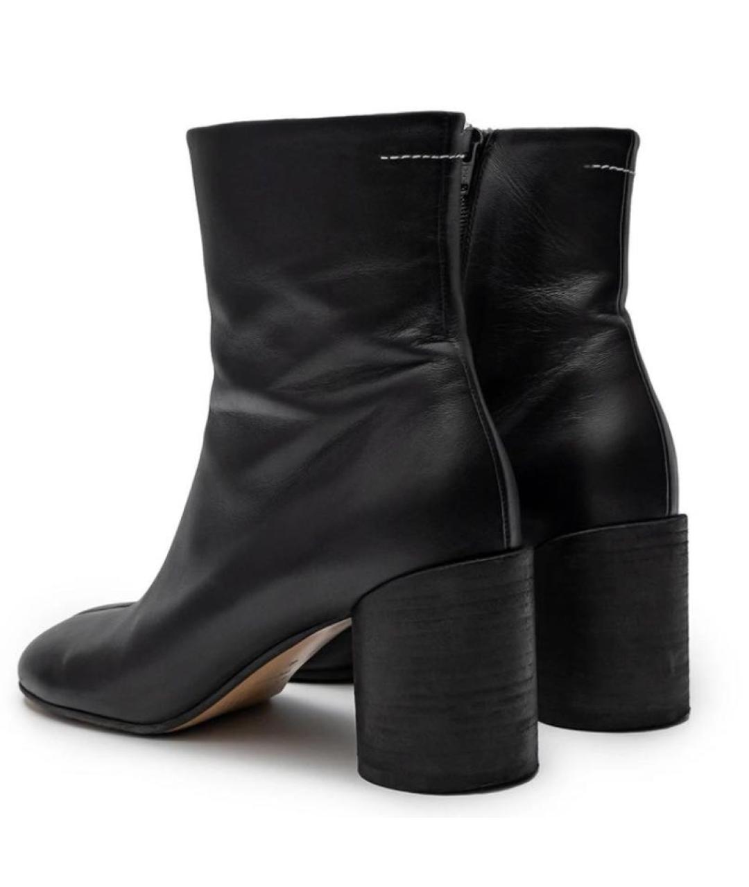 MAISON MARGIELA Черные кожаные ботильоны, фото 4