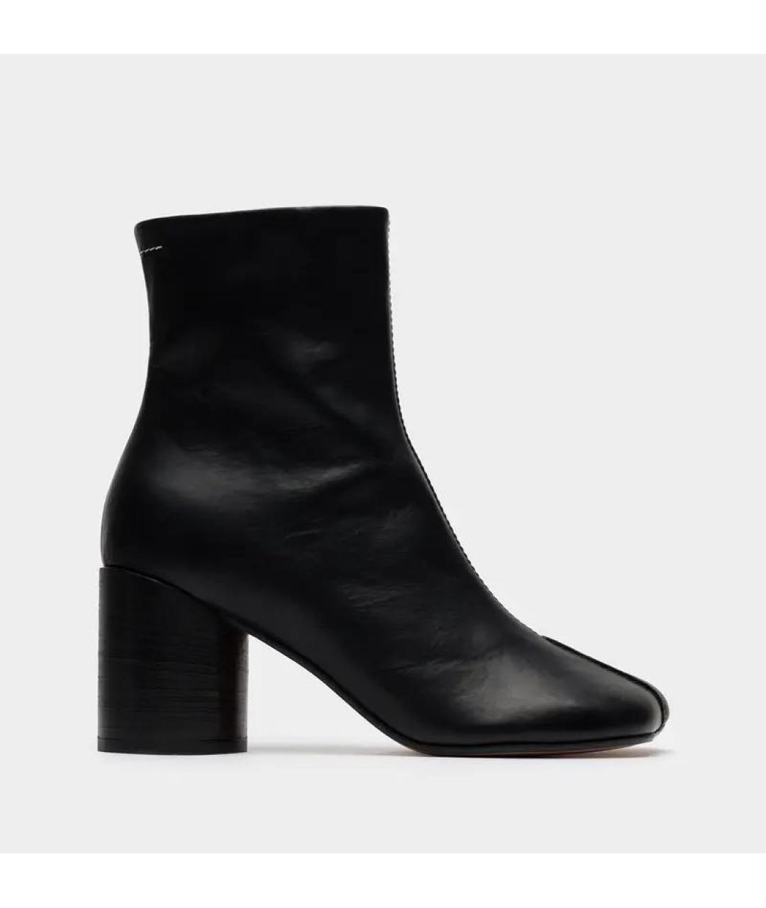 MAISON MARGIELA Черные кожаные ботильоны, фото 5