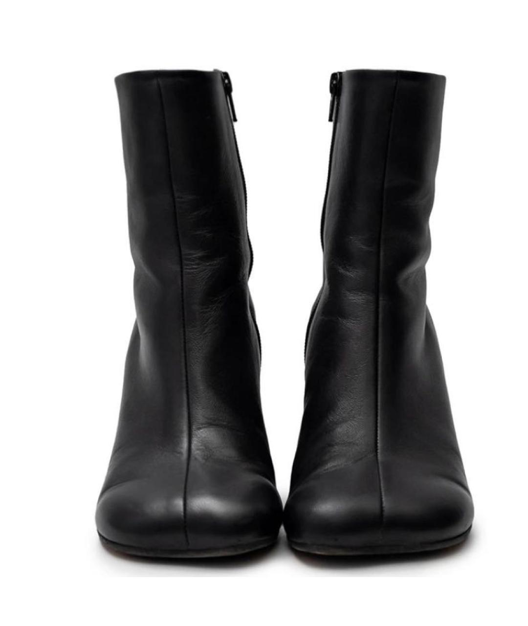 MAISON MARGIELA Черные кожаные ботильоны, фото 3