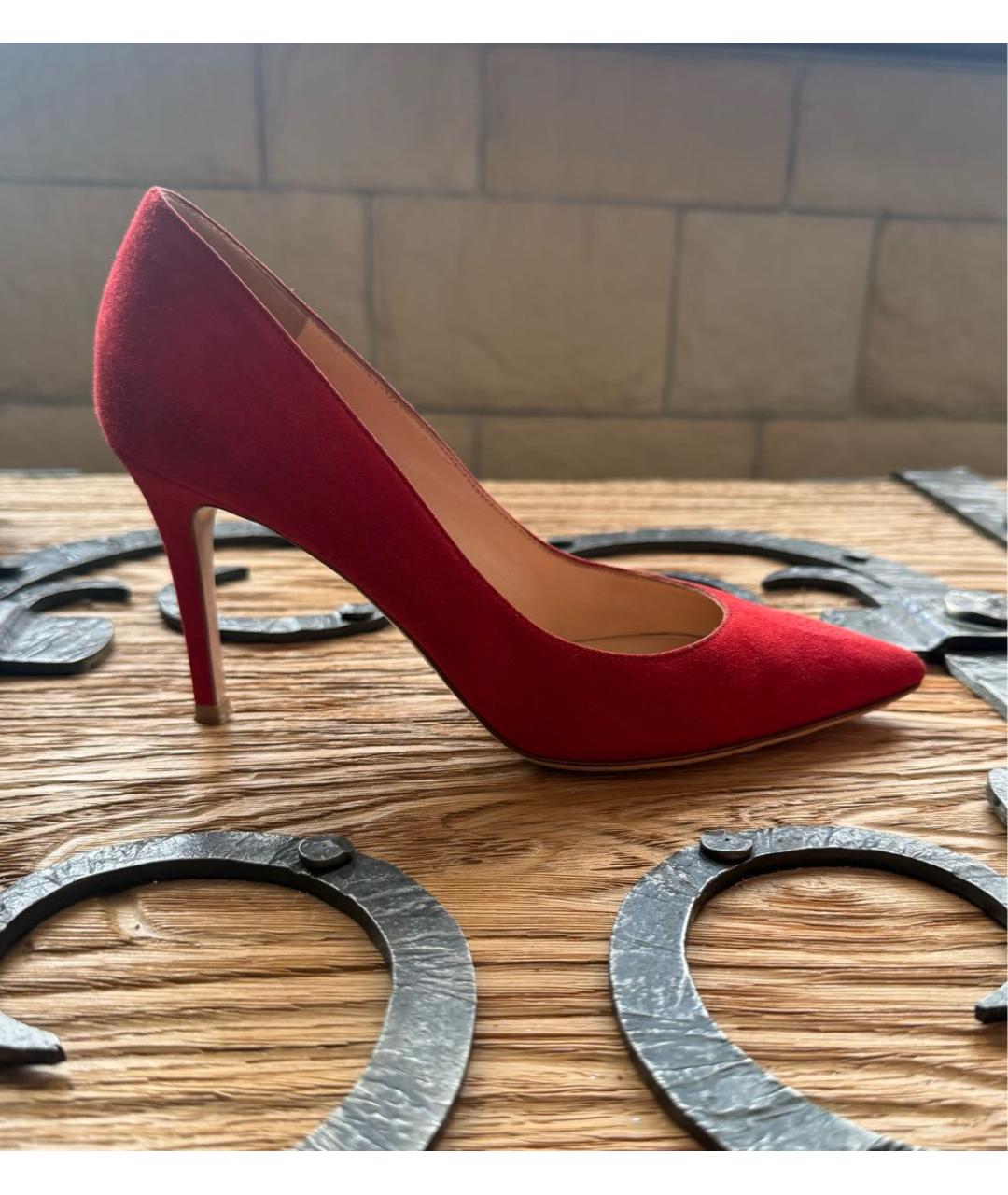 GIANVITO ROSSI Красные замшевые туфли, фото 8
