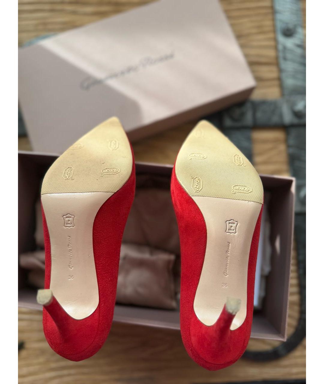 GIANVITO ROSSI Красные замшевые туфли, фото 4