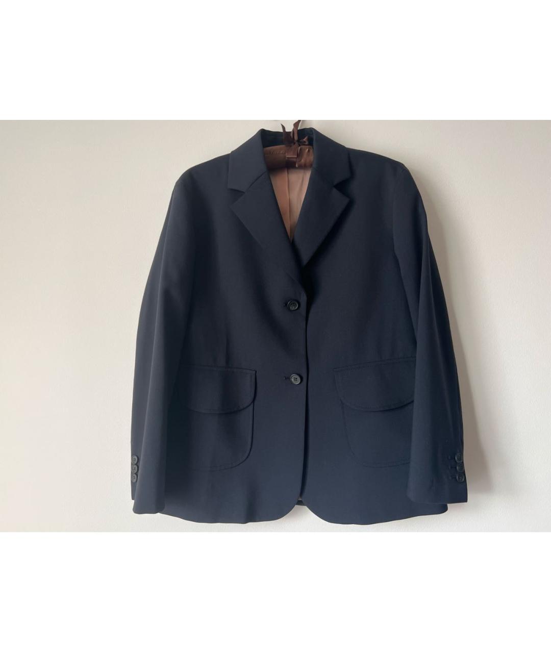 JIL SANDER Темно-синий шерстяной жакет/пиджак, фото 7