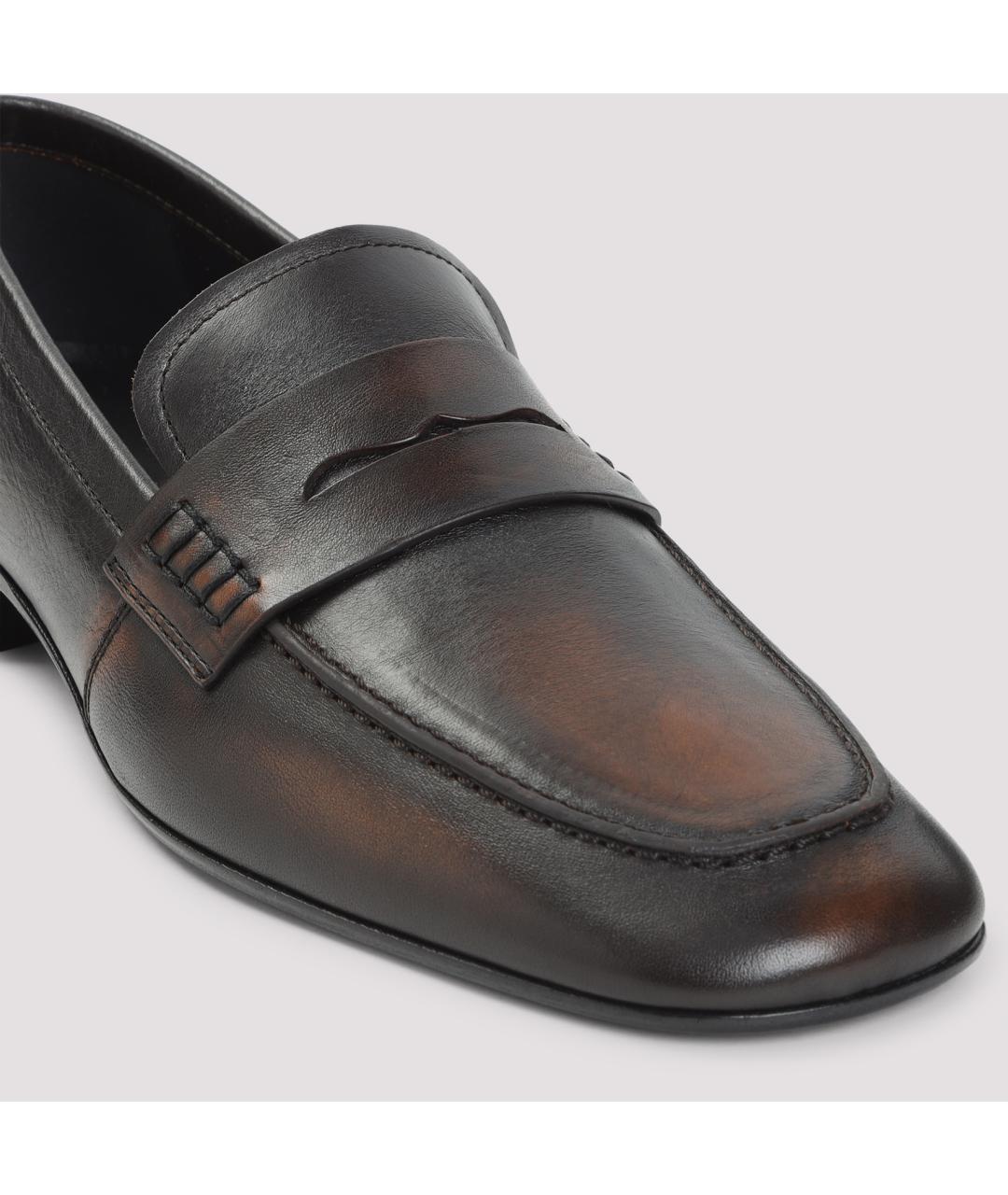 DRIES VAN NOTEN Коричневые кожаные лоферы, фото 5