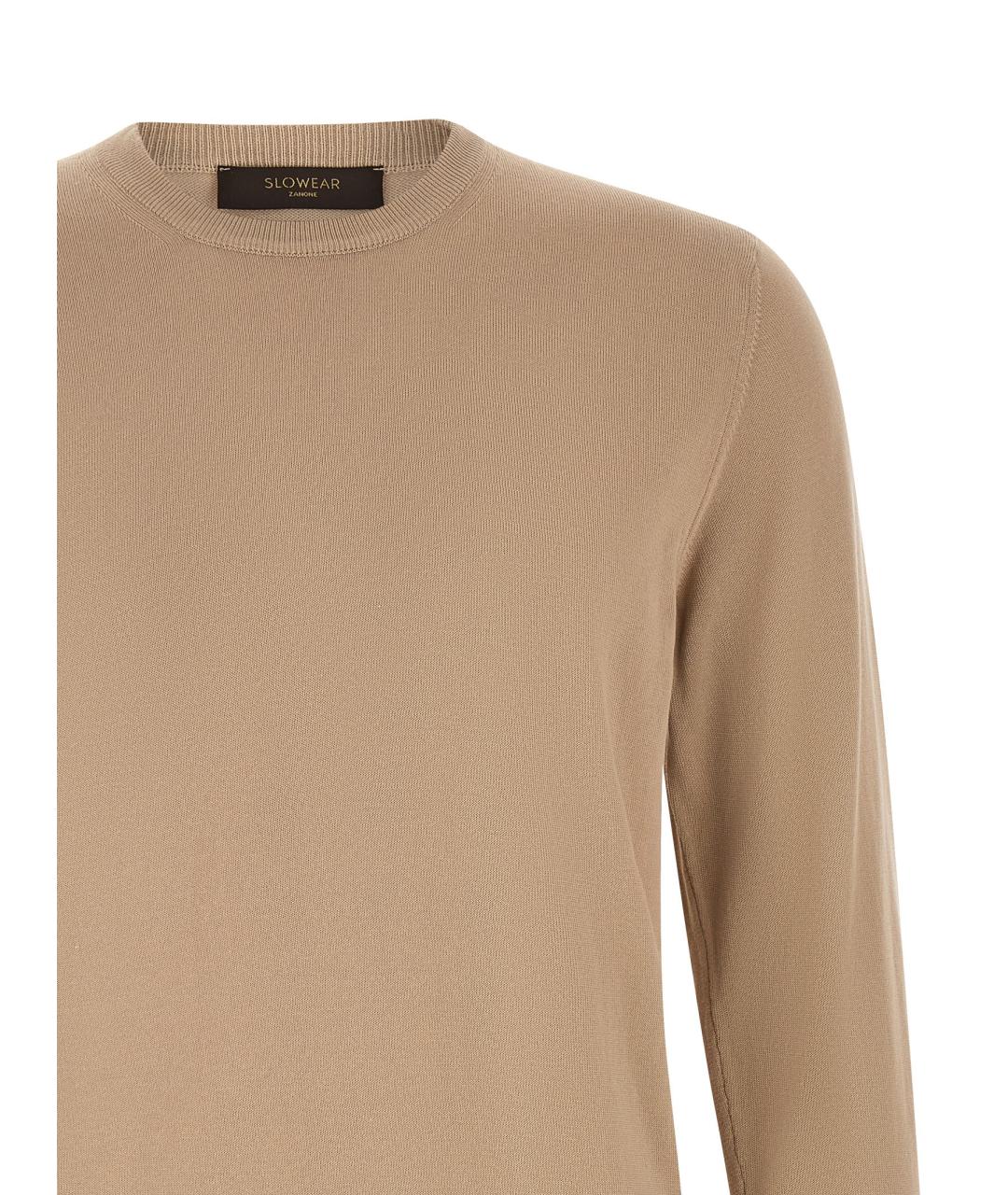 ZANONE Бежевый хлопковый джемпер / свитер, фото 3