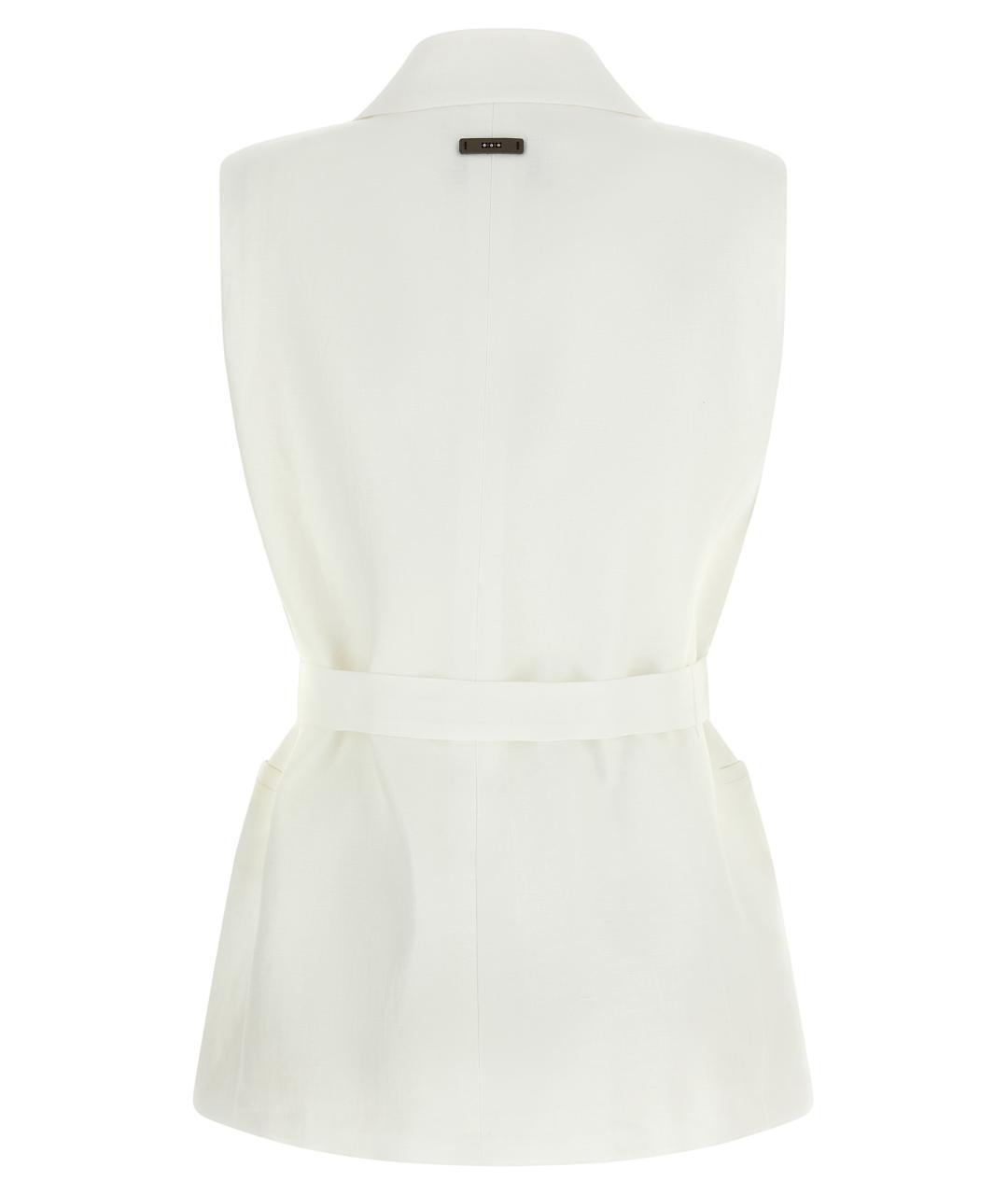 PESERICO Белый льняной жилет, фото 2