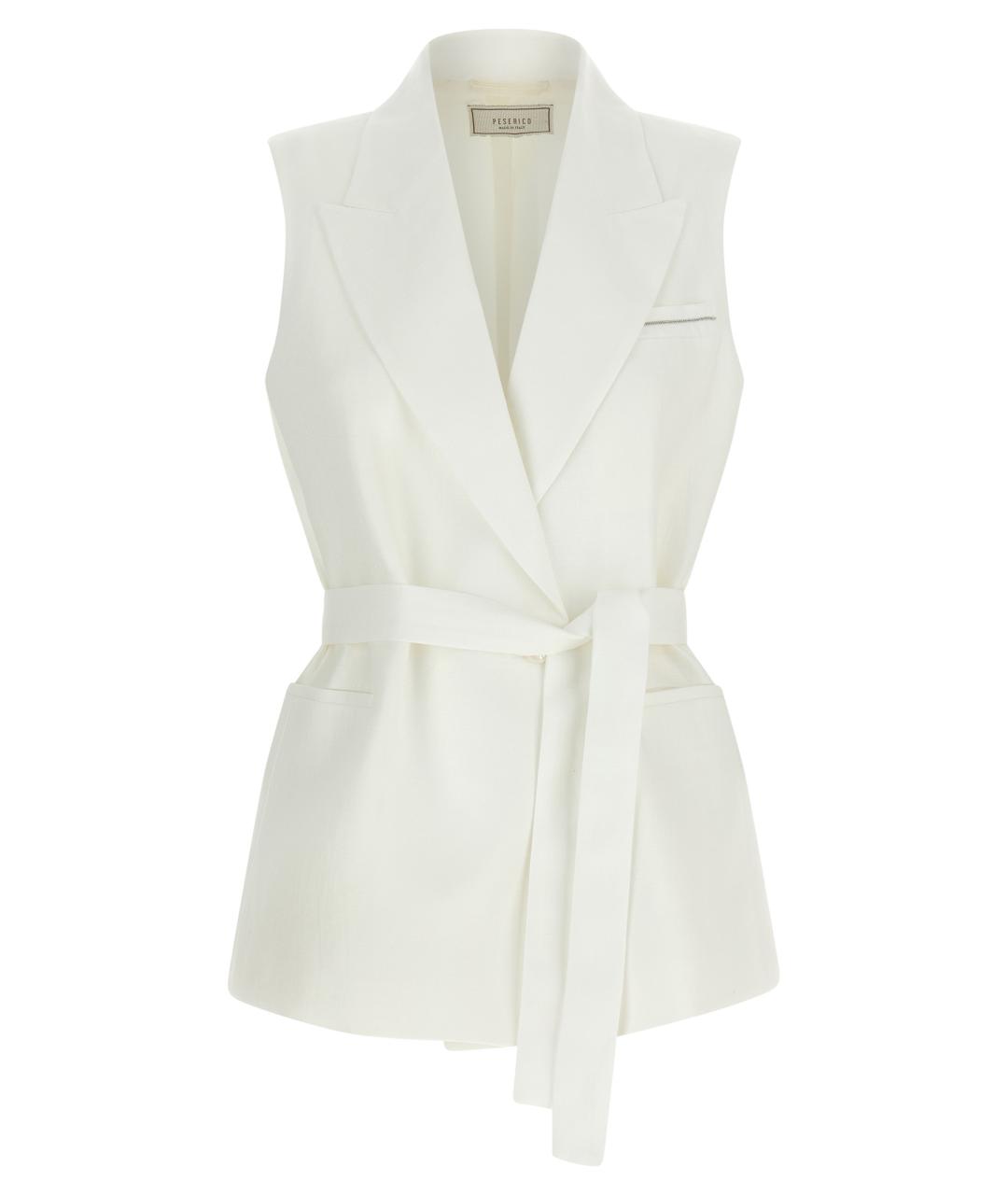 PESERICO Белый льняной жилет, фото 1