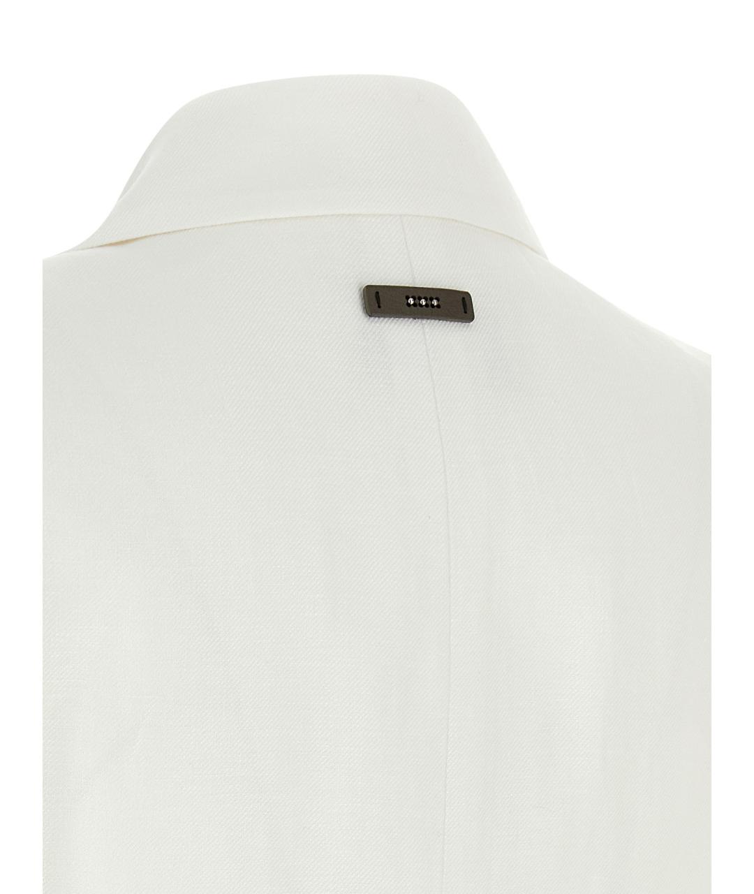 PESERICO Белый льняной жилет, фото 4