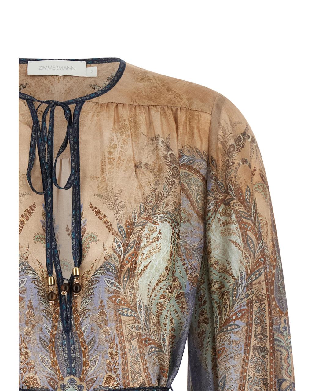 ZIMMERMANN Мульти шелковое повседневное платье, фото 3
