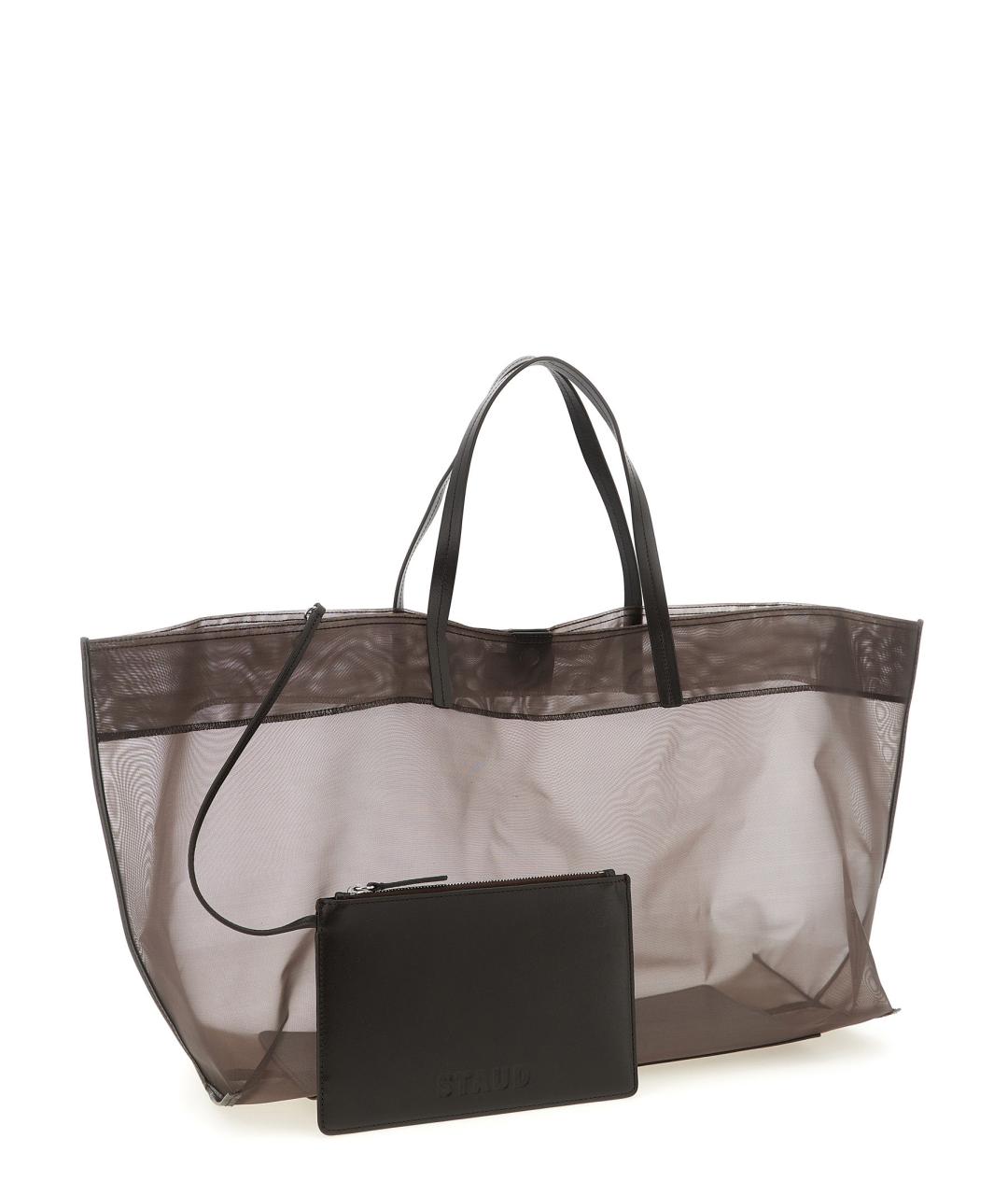 STAUD Коричневая синтетическая сумка тоут, фото 3