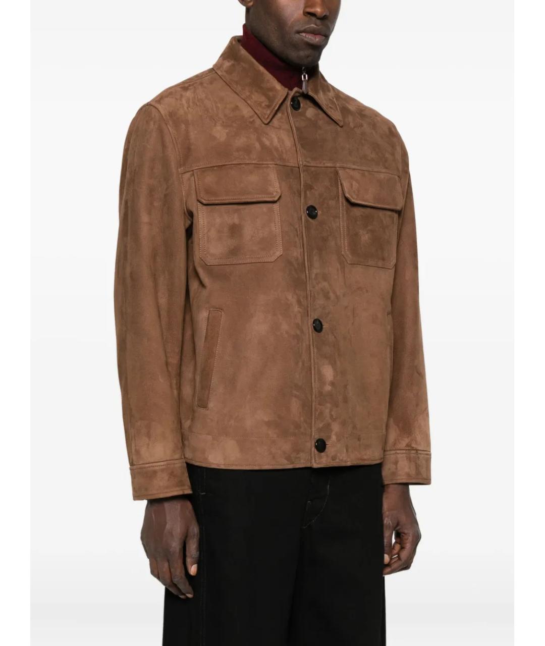 LARDINI Коричневая замшевая куртка, фото 3