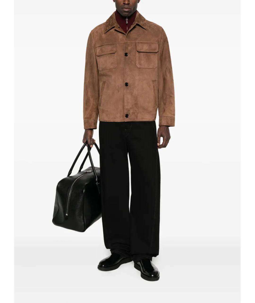 LARDINI Коричневая замшевая куртка, фото 2