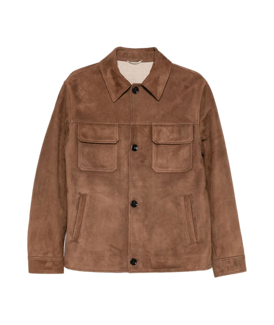 LARDINI Коричневая замшевая куртка, фото 1