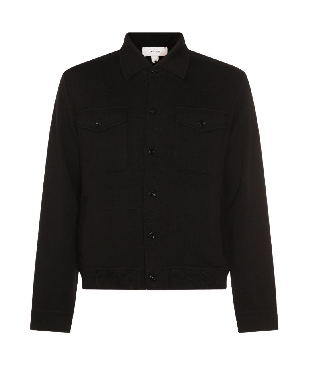 LARDINI Черная шерстяная куртка, фото 1