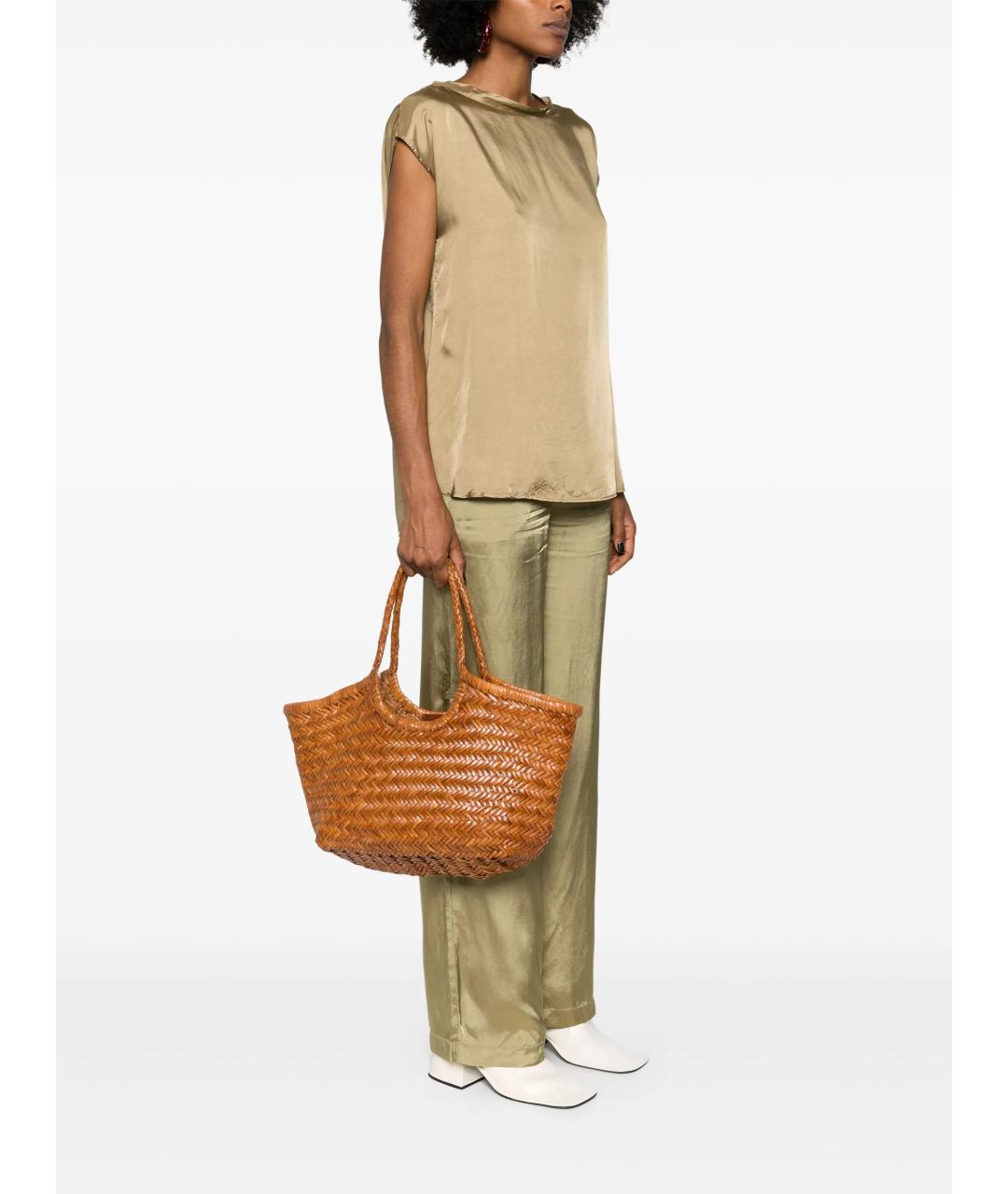 Dragon Diffusion Коричневая кожаная сумка тоут, фото 2