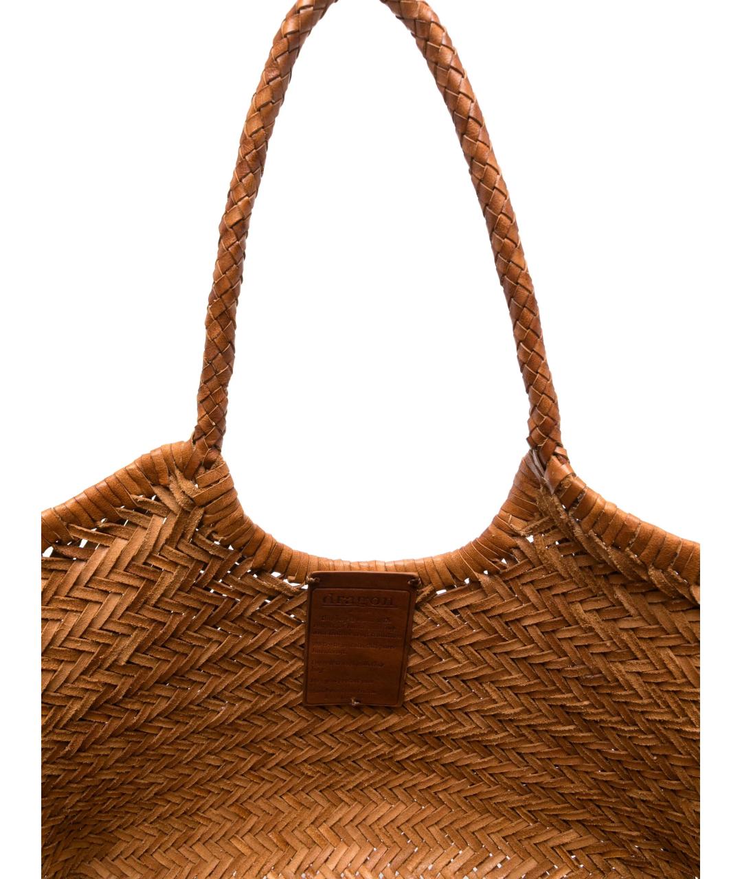 Dragon Diffusion Коричневая кожаная сумка тоут, фото 5