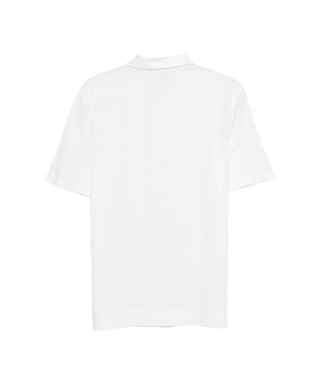 LARDINI Белое хлопковое поло с коротким рукавом, фото 2