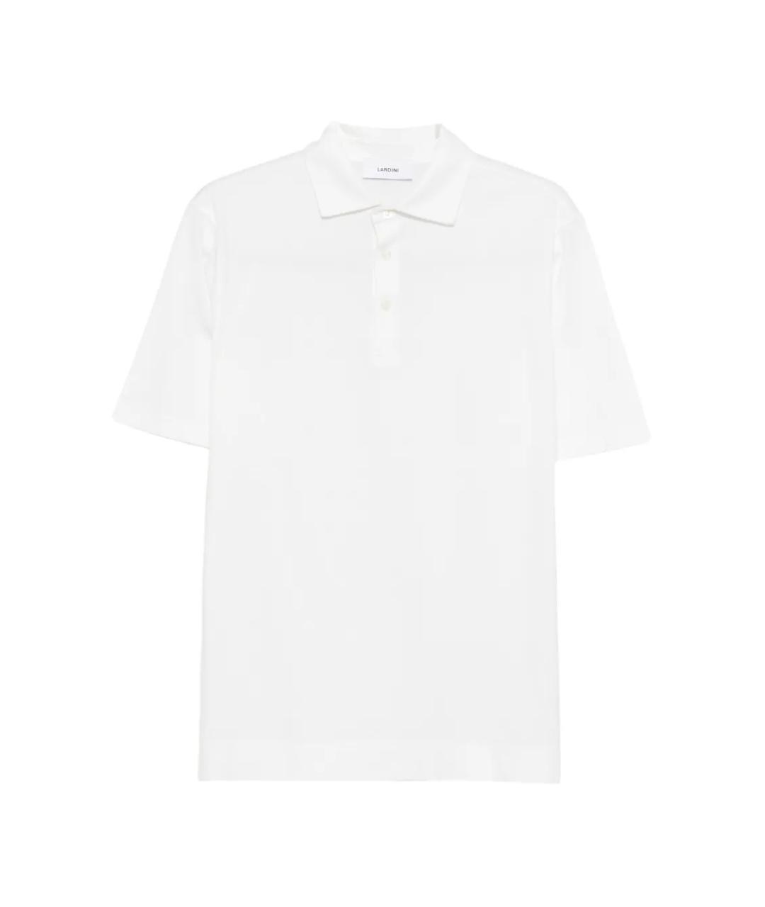 LARDINI Белое хлопковое поло с коротким рукавом, фото 1
