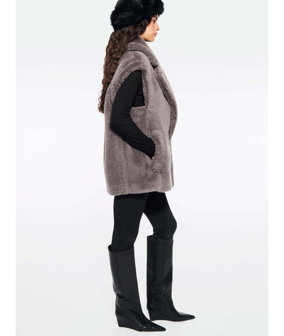 STAND STUDIO Серый шерстяной жилет, фото 3