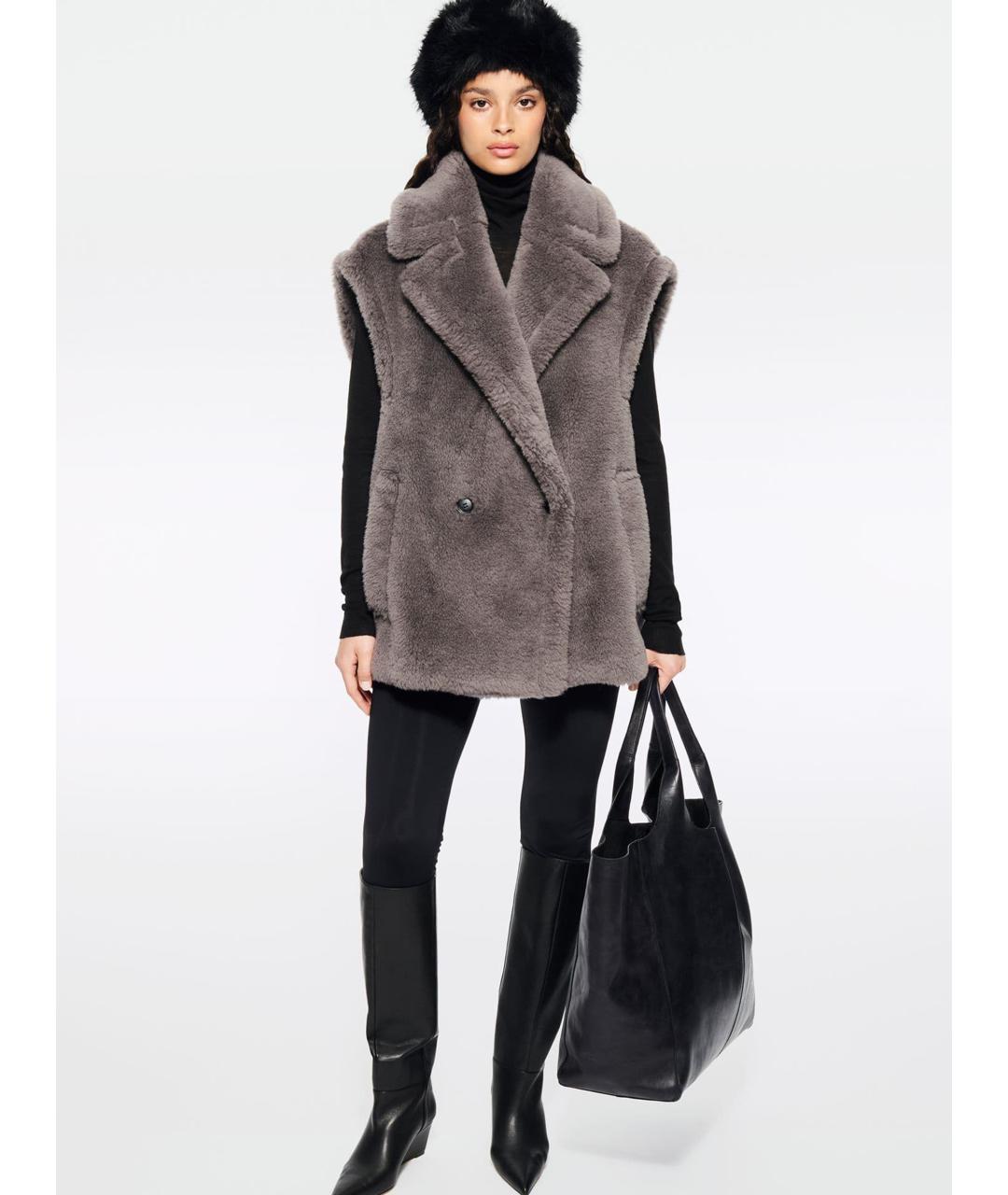 STAND STUDIO Серый шерстяной жилет, фото 2