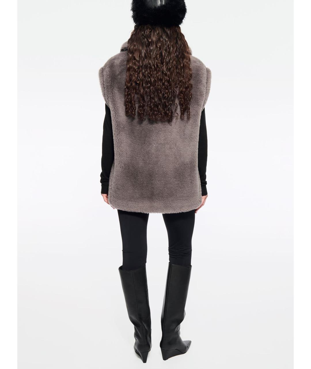 STAND STUDIO Серый шерстяной жилет, фото 4