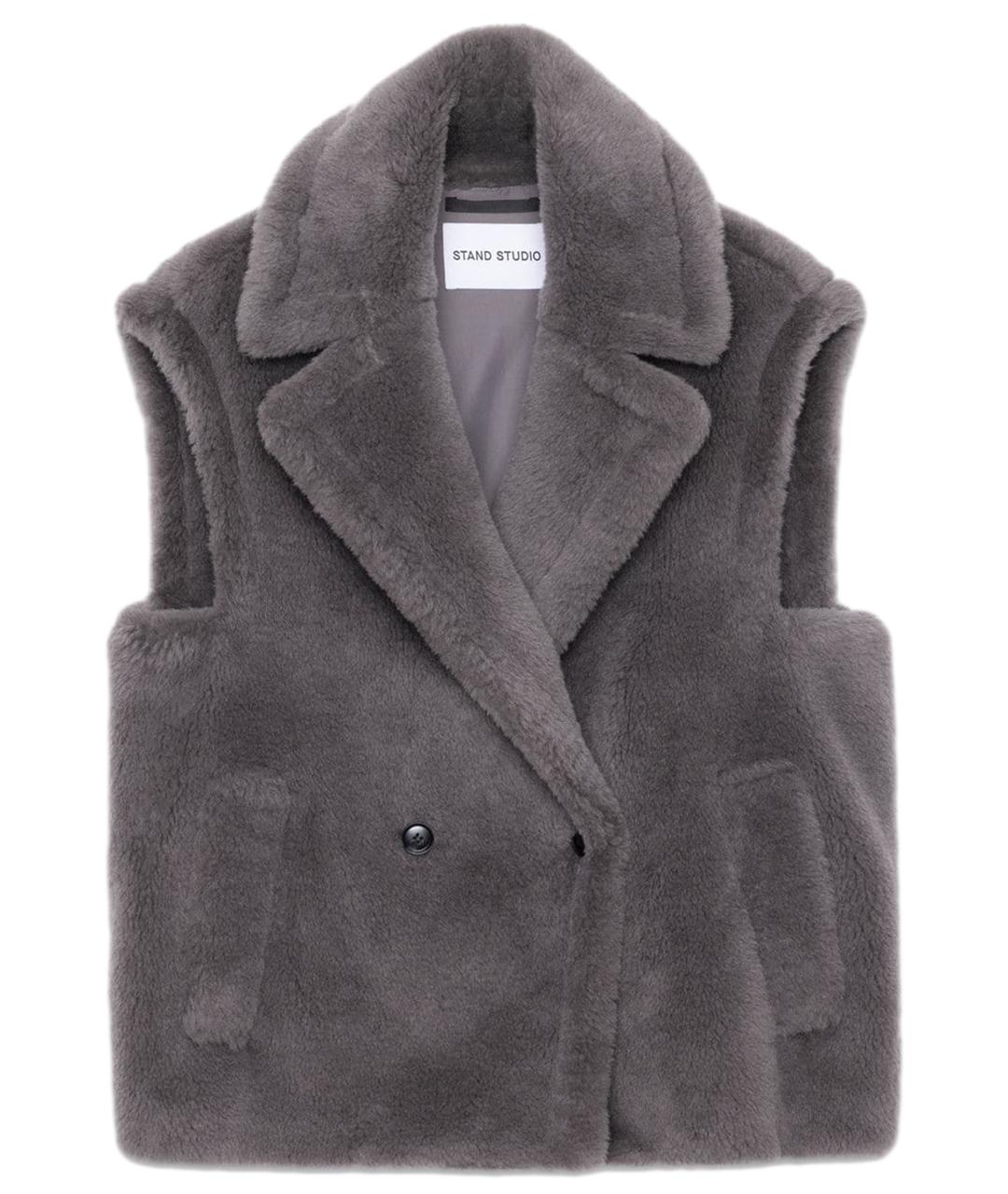 STAND STUDIO Серый шерстяной жилет, фото 1