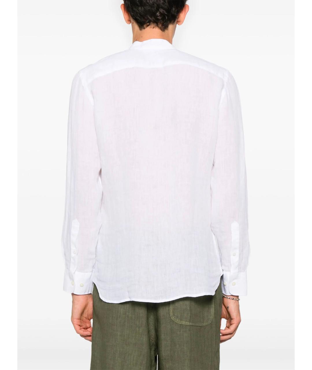 120% LINO Белая льняная кэжуал рубашка, фото 4