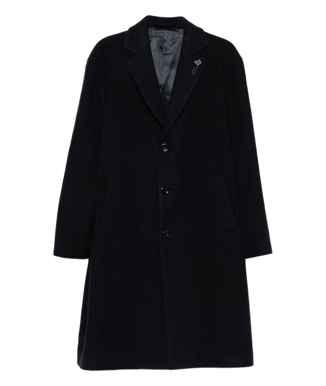 LARDINI Темно-синее шерстяное пальто, фото 1