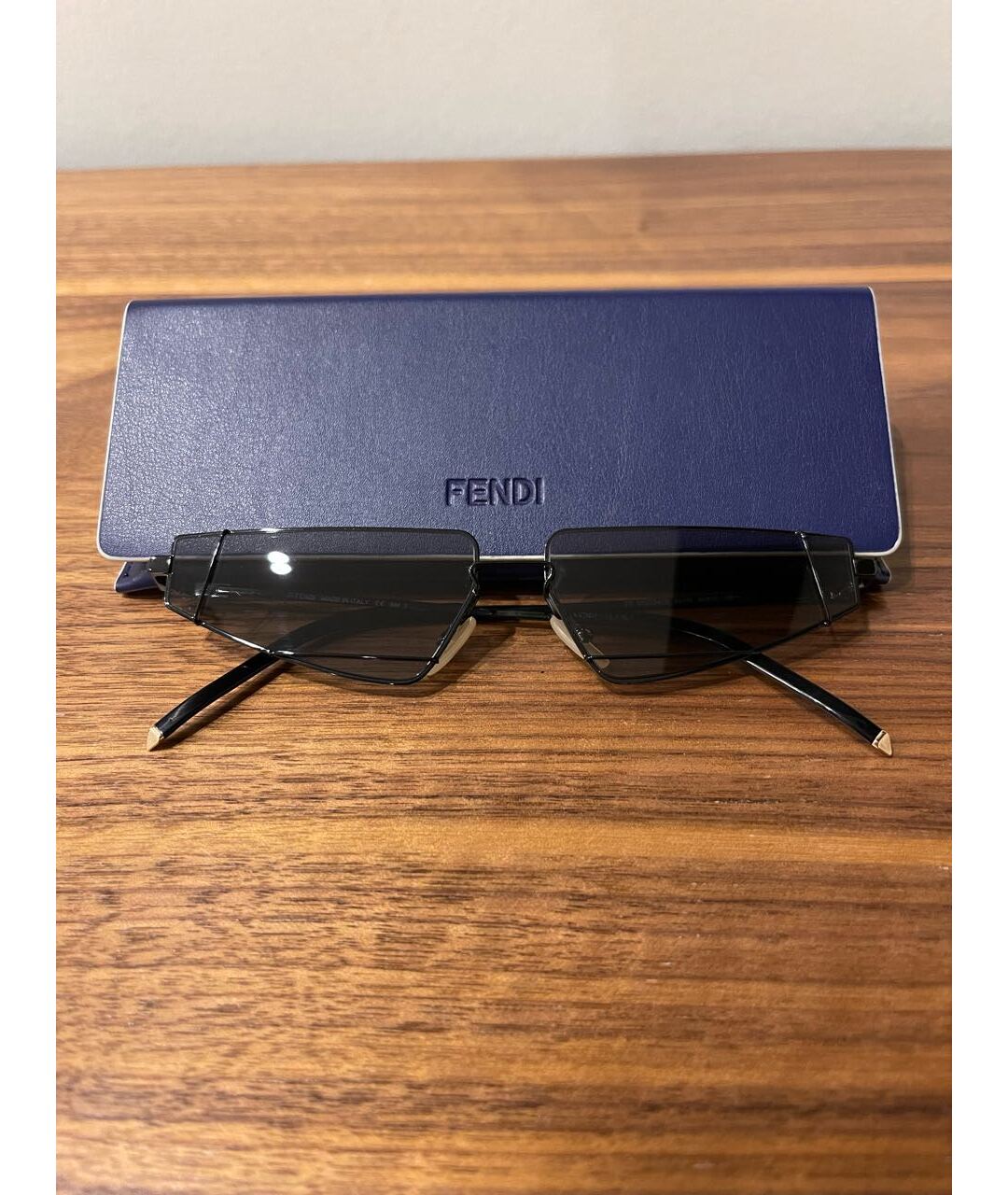 FENDI Черные металлические солнцезащитные очки, фото 8
