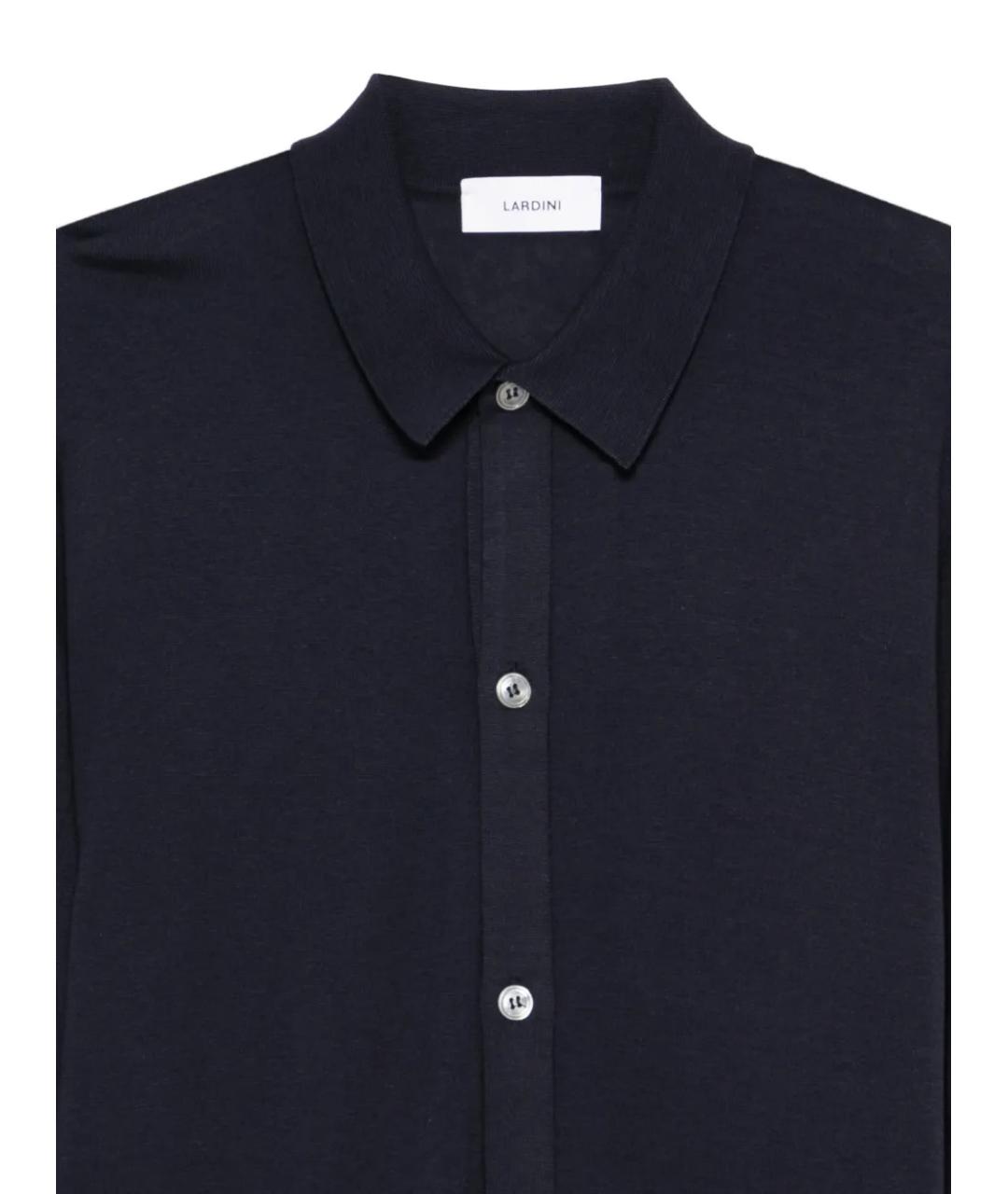 LARDINI Синяя шелковая кэжуал рубашка, фото 3
