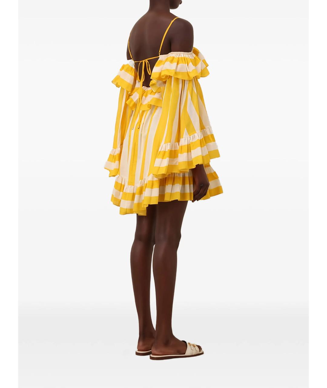 ZIMMERMANN Желтое хлопковое коктейльное платье, фото 5