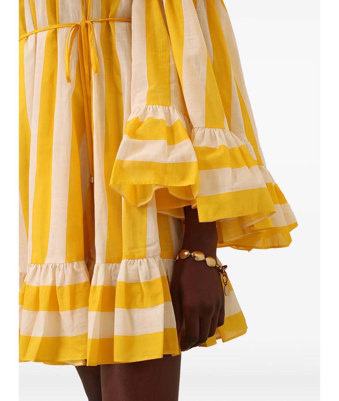 ZIMMERMANN Желтое хлопковое коктейльное платье, фото 4