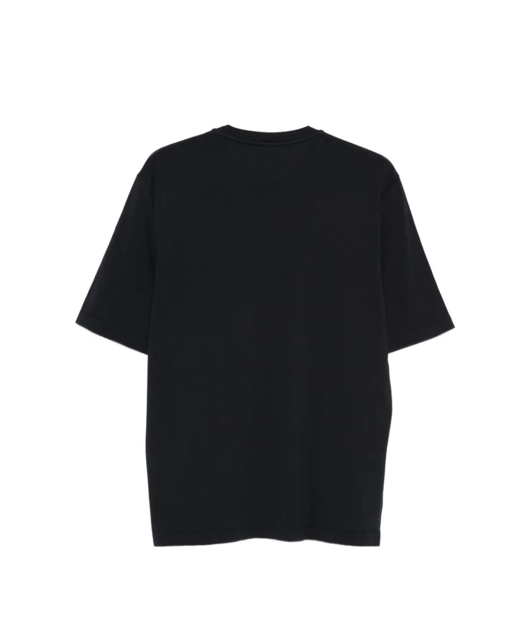 LARDINI Черная хлопковая футболка, фото 2