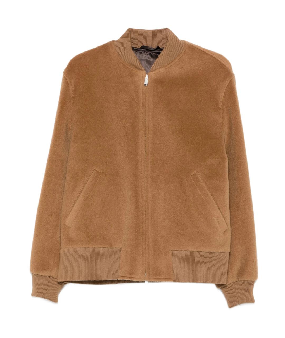 LARDINI Коричневая шерстяная куртка, фото 1