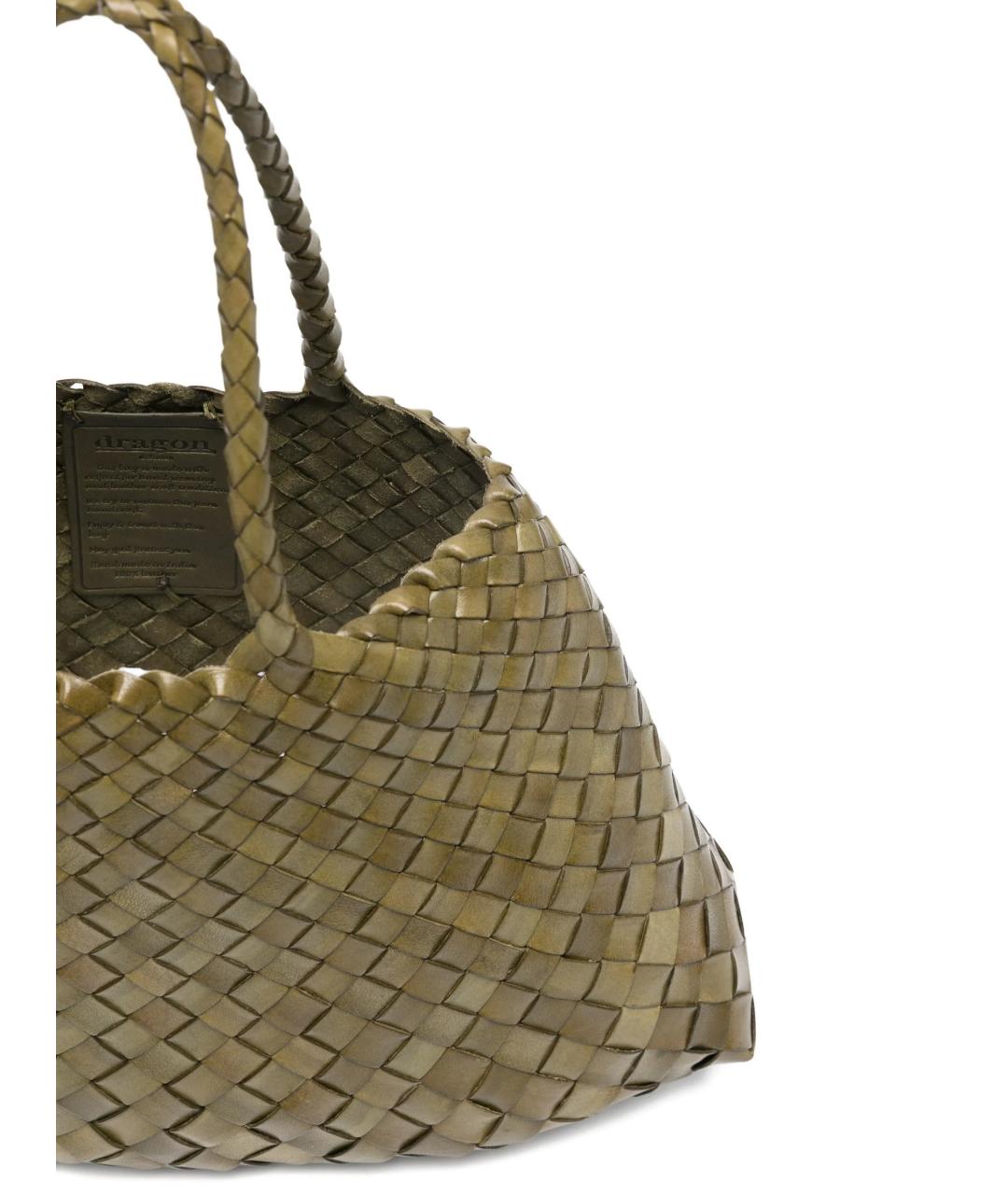 Dragon Diffusion Зеленая кожаная сумка тоут, фото 4