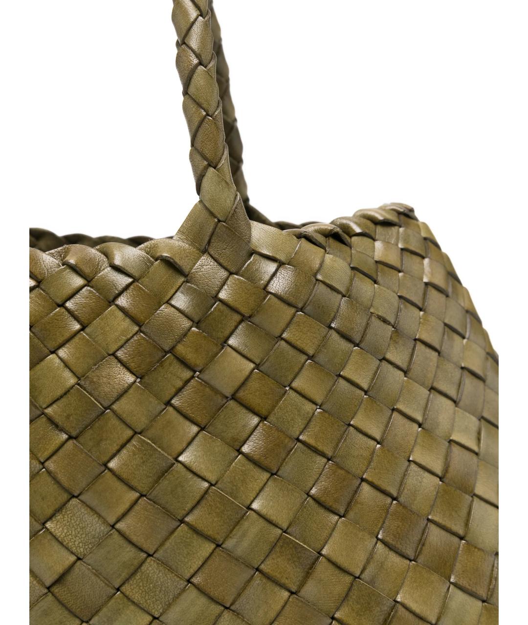 Dragon Diffusion Зеленая кожаная сумка тоут, фото 3