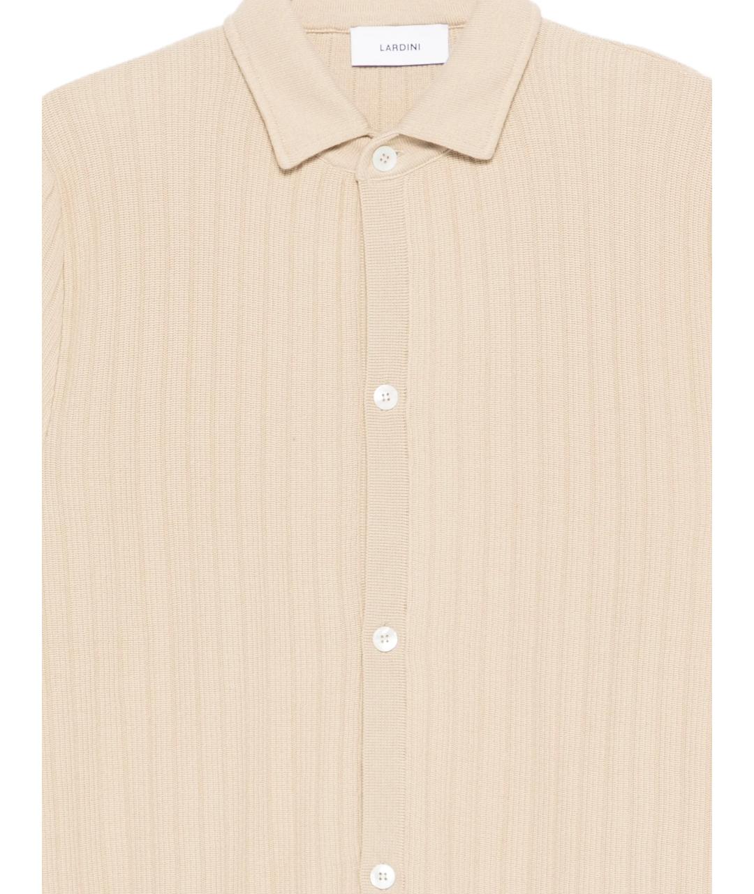 LARDINI Бежевая хлопковая кэжуал рубашка, фото 3