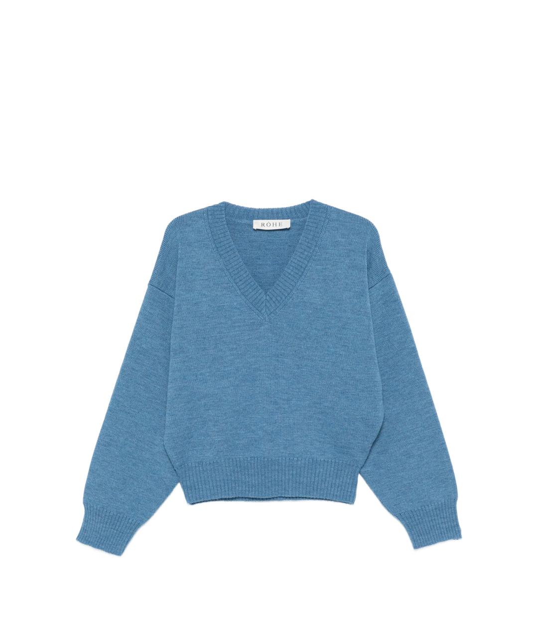 ROHE Синий шерстяной джемпер / свитер, фото 1