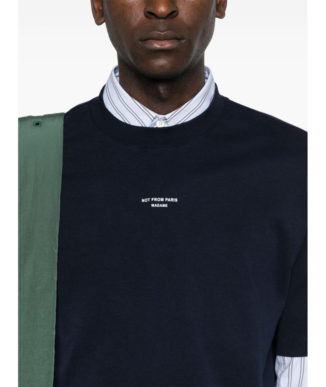 Drole de Monsieur Синяя хлопковая футболка, фото 5