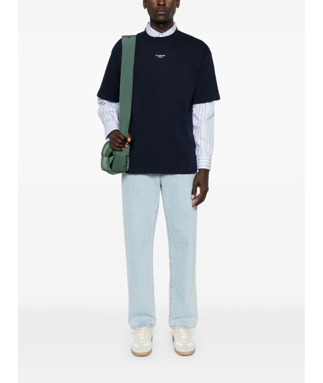 Drole de Monsieur Синяя хлопковая футболка, фото 2