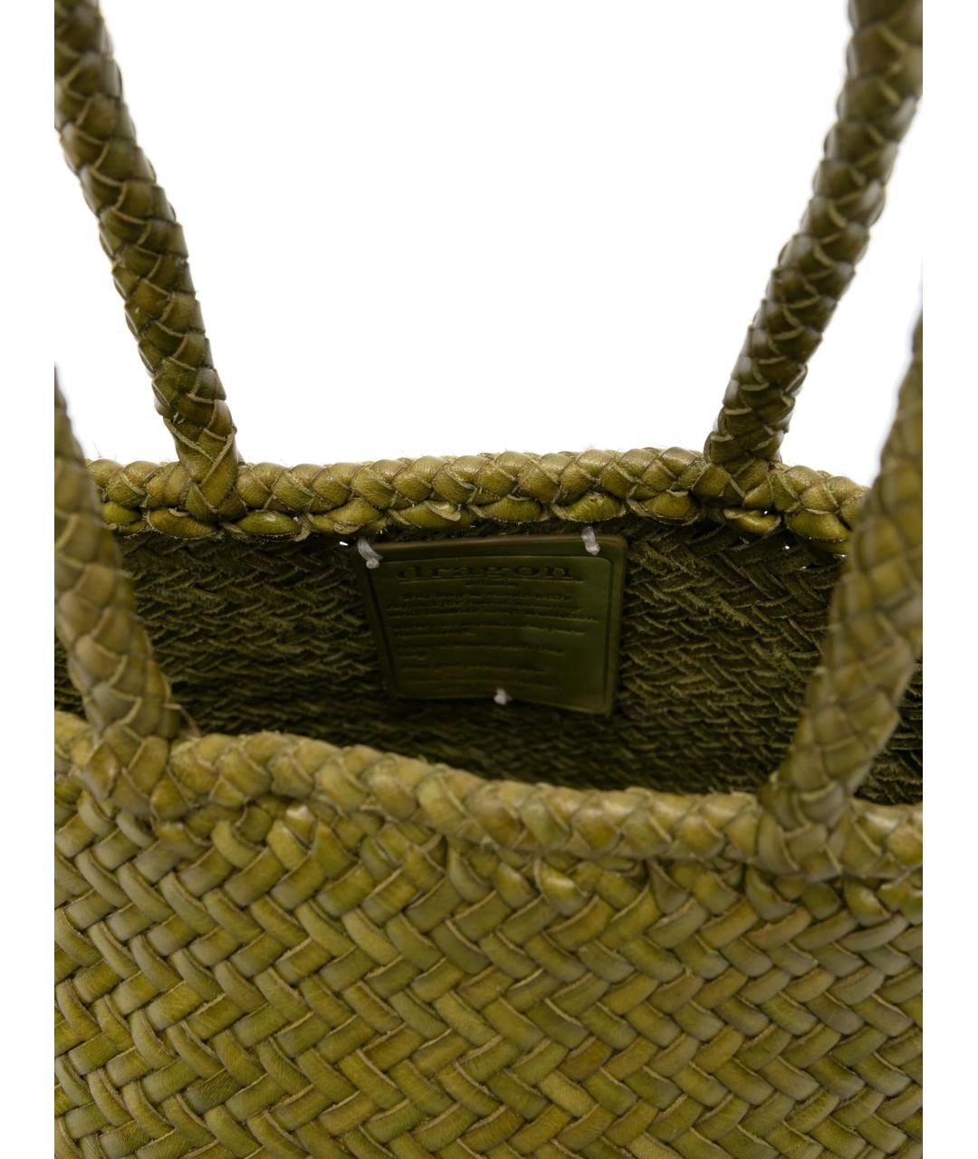 Dragon Diffusion Зеленая кожаная сумка тоут, фото 5