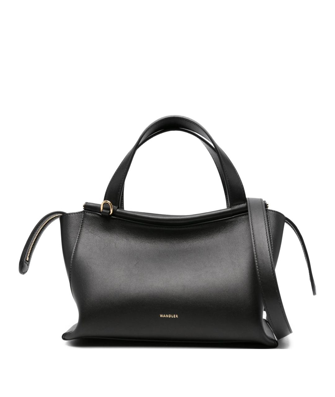 WANDLER Черная кожаная сумка через плечо, фото 1