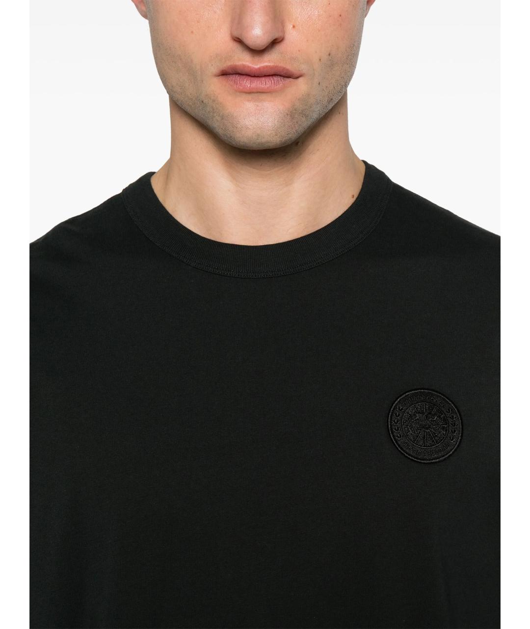 CANADA GOOSE Черная хлопковая футболка, фото 4