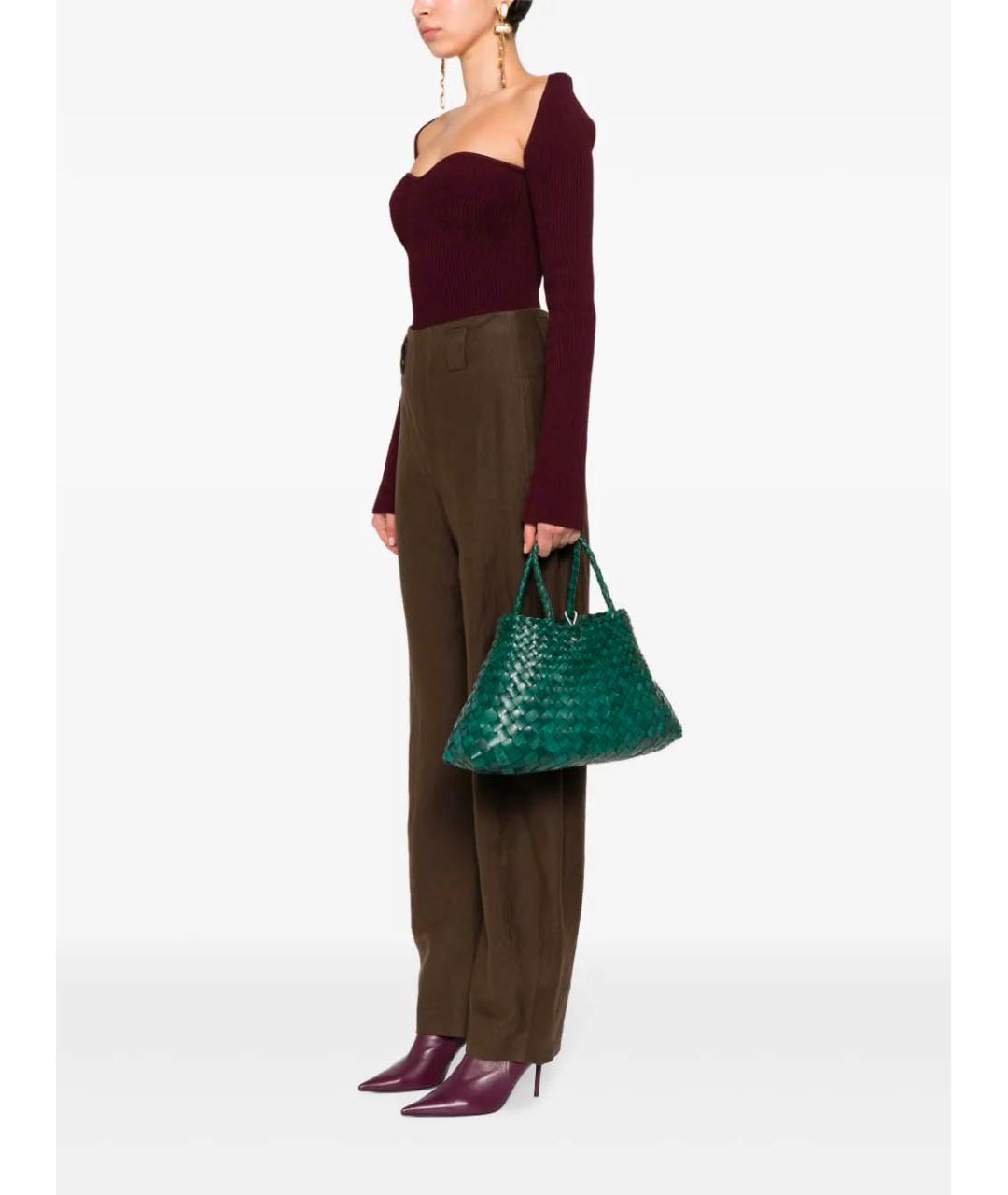 Dragon Diffusion Зеленая кожаная сумка тоут, фото 2