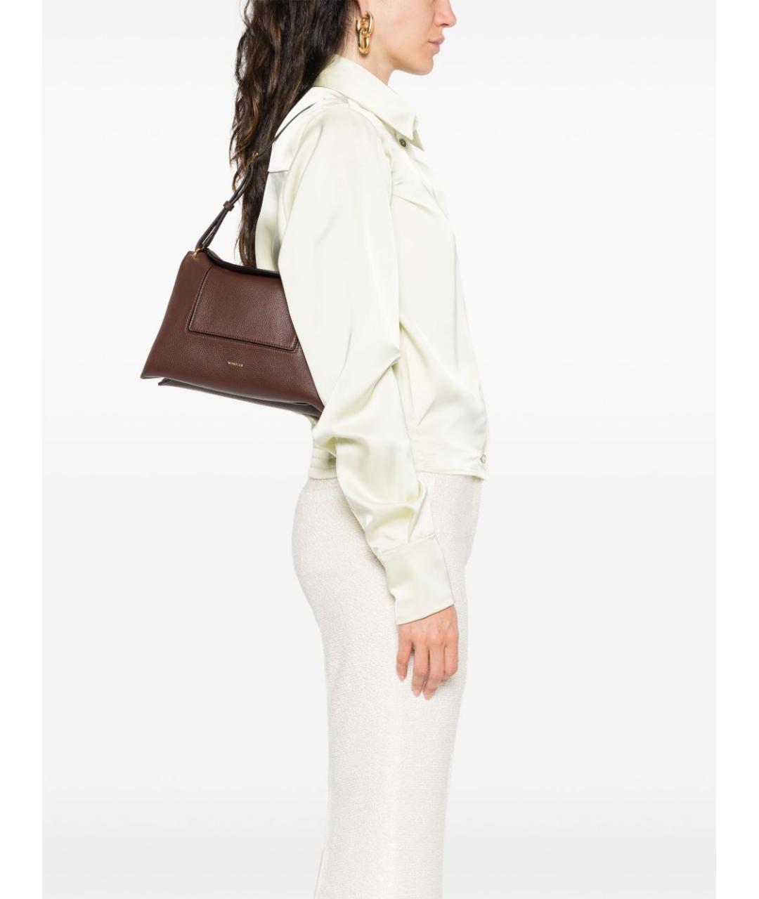 WANDLER Коричневая кожаная сумка через плечо, фото 2