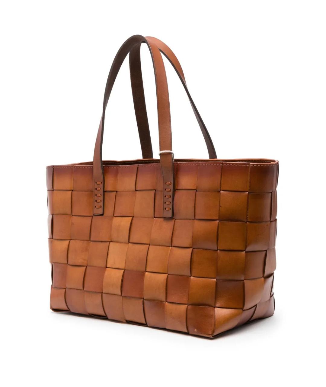 Dragon Diffusion Коричневая кожаная сумка тоут, фото 3