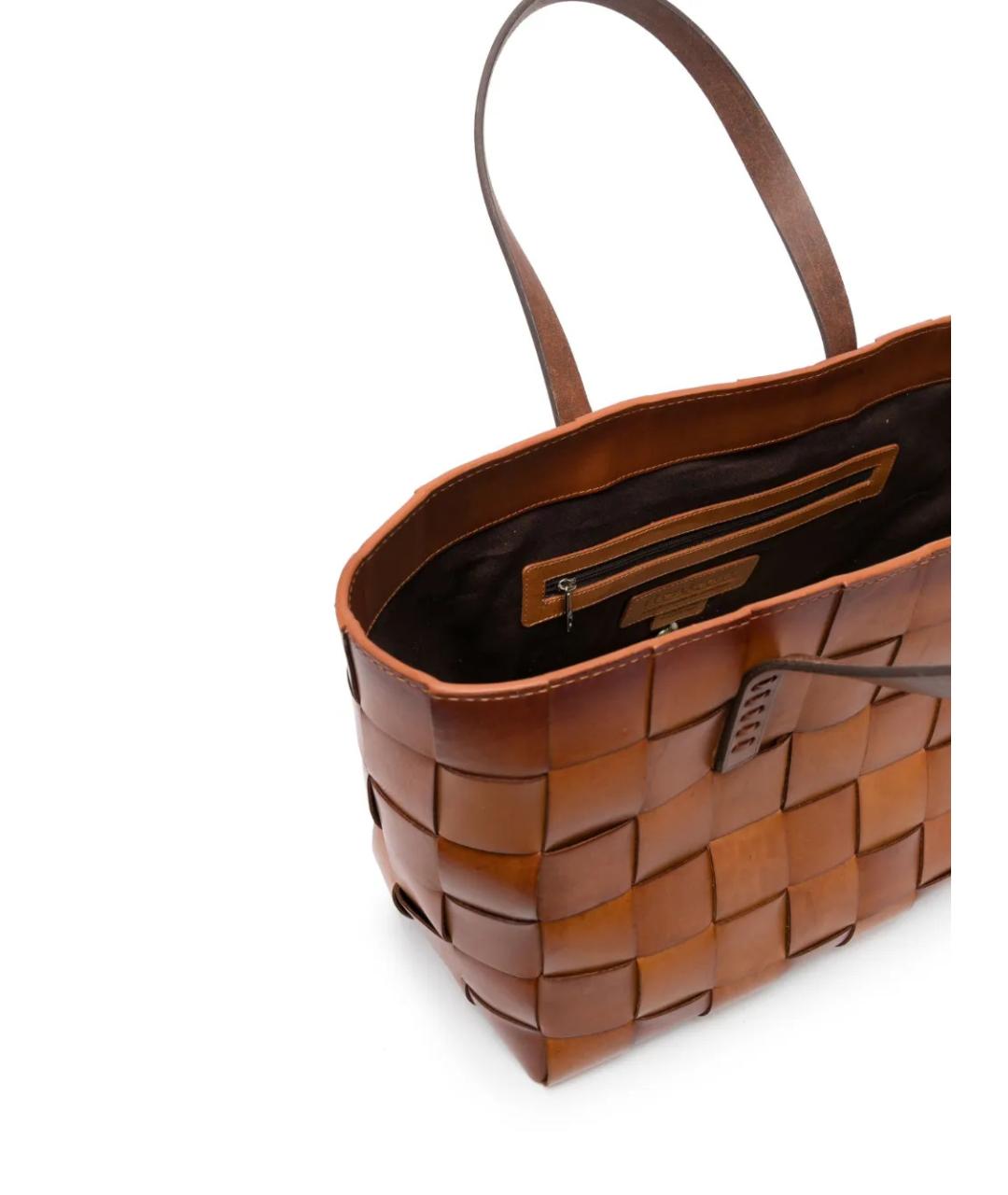 Dragon Diffusion Коричневая кожаная сумка тоут, фото 5